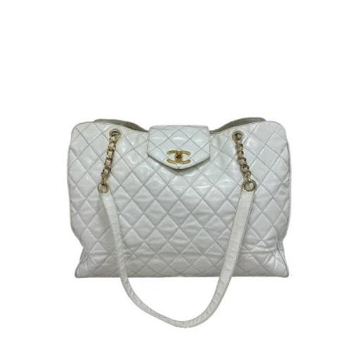 Pre-owned Leather chanel-bags Chanel Vintage , White , Dames