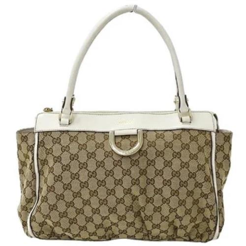 Pre-owned Canvas totes Gucci Vintage , Beige , Dames