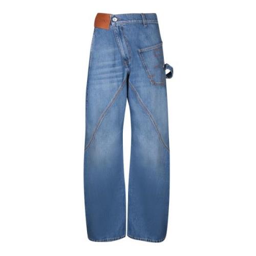 Asymmetrische Wijde Katoenen Jeans JW Anderson , Blue , Dames