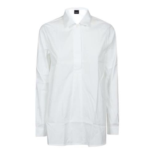 B001 Bianco Overhemd met Lange Mouwen Fay , White , Dames