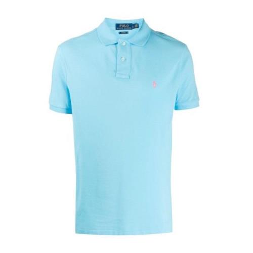 Slim Poloshirt met geborduurd logo Ralph Lauren , Blue , Heren
