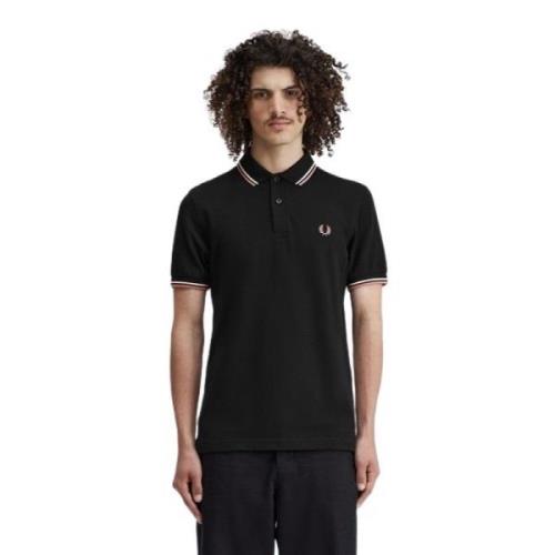 Zwarte Twin Tipped Polo Shirt Fred Perry , Black , Heren