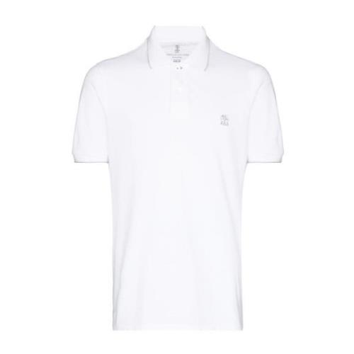 Casual Polo Shirt Brunello Cucinelli , White , Heren