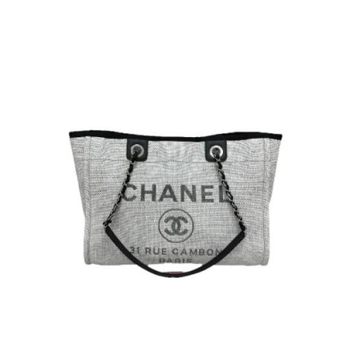 Pre-owned Raffia chanel-bags Chanel Vintage , Gray , Dames