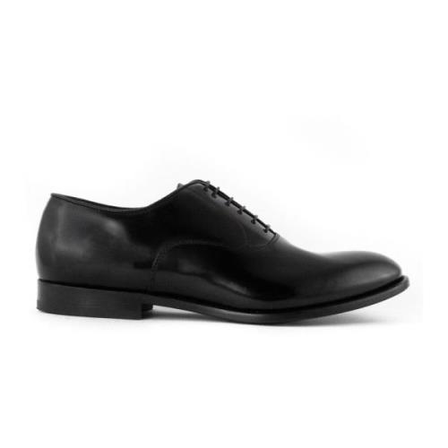 Zwarte Oxford Leren Schoenen Doucal's , Black , Heren