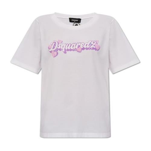 T-shirt met logo Dsquared2 , White , Dames