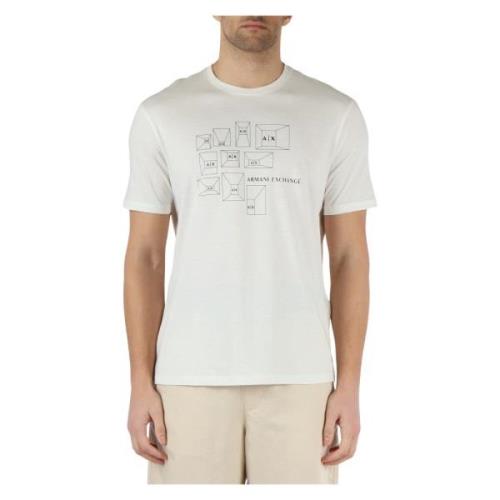Regular Fit Pima Katoenen T-Shirt Armani Exchange , White , Heren