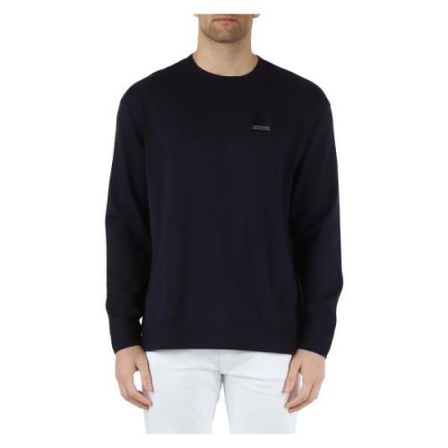 ASV Katoenen Crewneck Sweater Armani Exchange , Blue , Heren