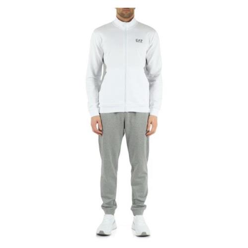 Katoenen sweatshirt en broek set Emporio Armani EA7 , White , Heren