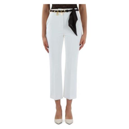 Stretch Dubbele Crepe Broek met Afneembare Riem Elisabetta Franchi , W...