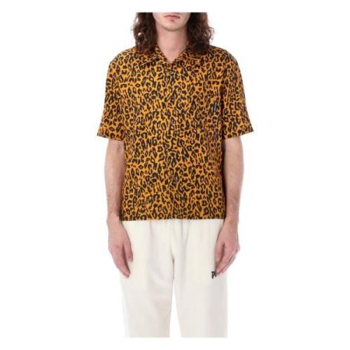 Cheetah Bowling Shirt Palm Angels , Orange , Heren