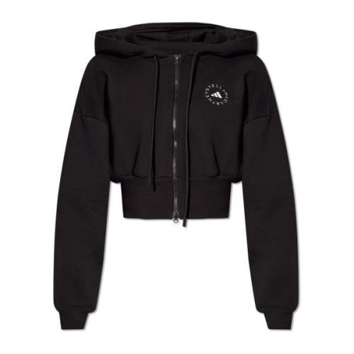 Geknipte hoodie met logo Adidas by Stella McCartney , Black , Dames