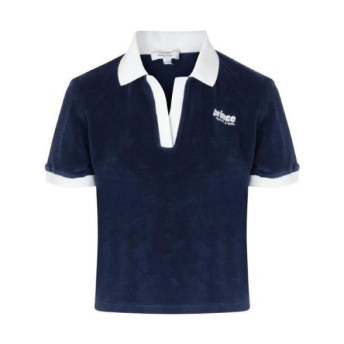 Navy Terry Polo Shirt Sporty & Rich , Blue , Dames