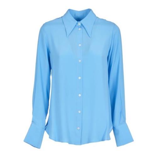 Slim Fit Blauw Overhemd Ottod'Ame , Blue , Dames