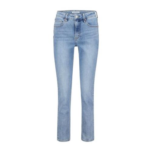 Hoge taille straight leg jeans Red Button , Blue , Dames