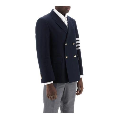 Dubbelbreasted jasje met 4-Bar motief Thom Browne , Blue , Heren