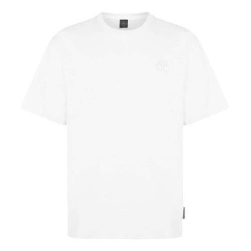 Ruimvallend T-shirt, Heren Casual Stijl Moose Knuckles , White , Heren