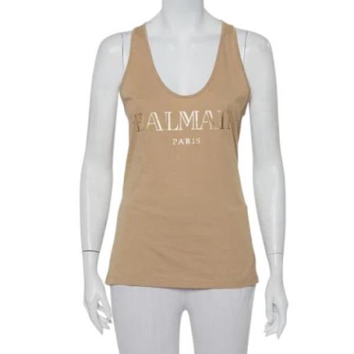 Pre-owned Fabric tops Balmain Pre-owned , Beige , Dames