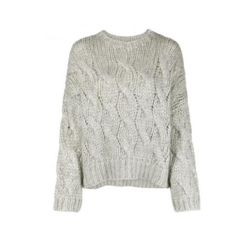 Round-neck Knitwear Brunello Cucinelli , Gray , Dames