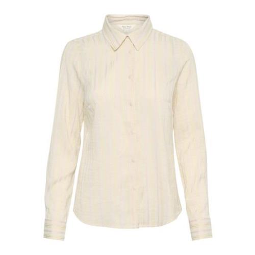 Feminine gestreepte blouse met overhemdkraag Part Two , Multicolor , D...