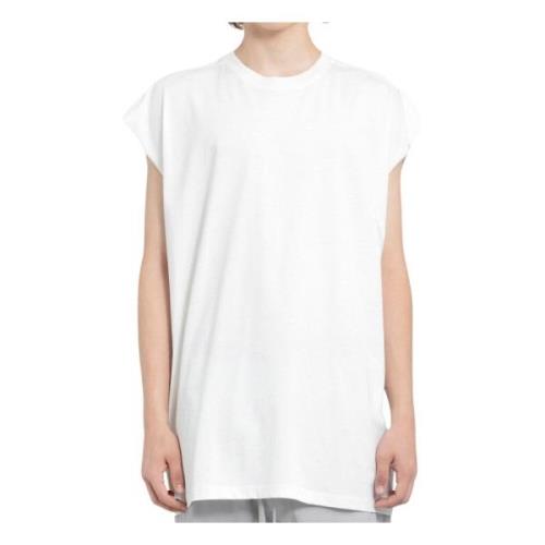Crèmekleurig mouwloos T-shirt met ronde hals Thom Krom , White , Heren