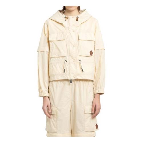 Beige Field Jacket met capuchon Moncler , Beige , Dames