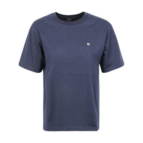 Basis Katoenen T-shirt met Logo Max Mara Weekend , Blue , Dames