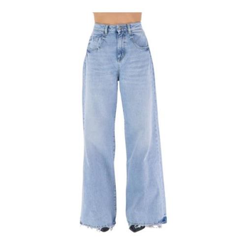 Wijde Denim Jeans voor Vrouwen Icon Denim , Blue , Dames