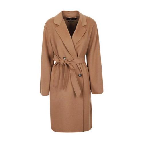 Dubbele Wollen Jas Max Mara Weekend , Brown , Dames