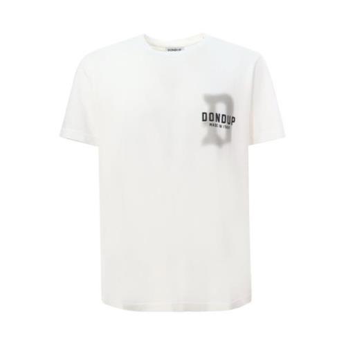 Witte Crew-neck T-shirt met Logo Dondup , White , Heren