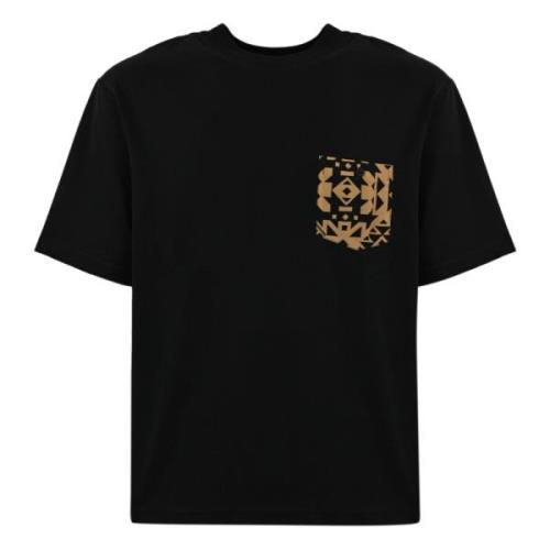 Heren T-shirt Katoen Zwart Daniele Alessandrini , Black , Heren