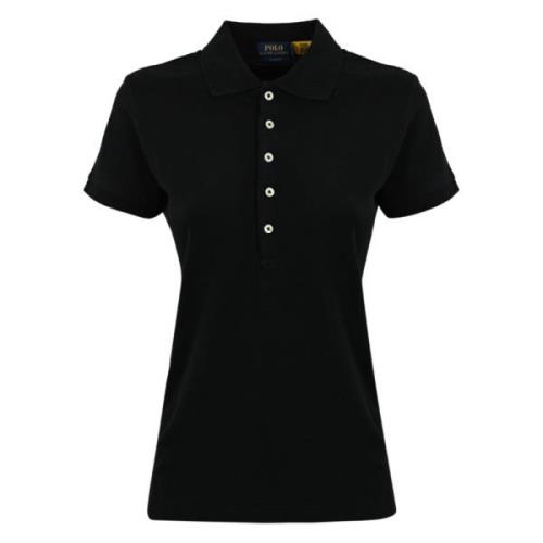 Dames Polo Piquet T-shirt, Zwart Ralph Lauren , Black , Dames