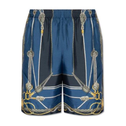 Zijden shorts Versace , Blue , Heren