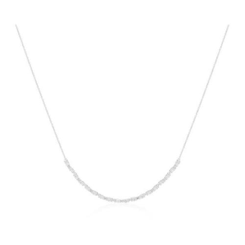 Ovale Ketting met Witte Zirkonia Sif Jakobs Jewellery , Gray , Dames