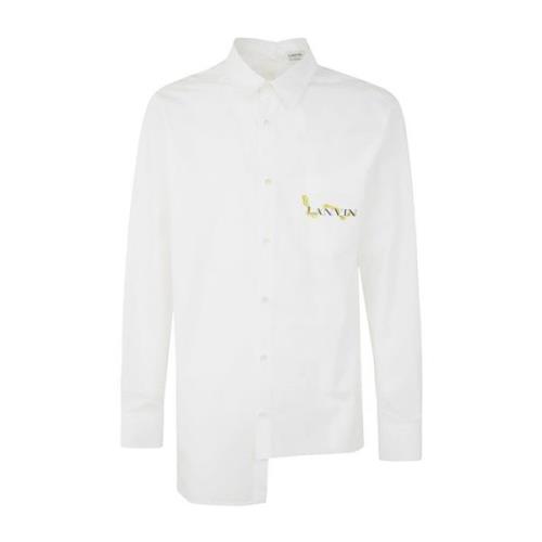 Asymmetrische Shirt - Optisch Wit Lanvin , White , Heren