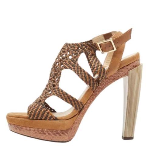 Pre-owned Leather sandals Jimmy Choo Pre-owned , Brown , Dames