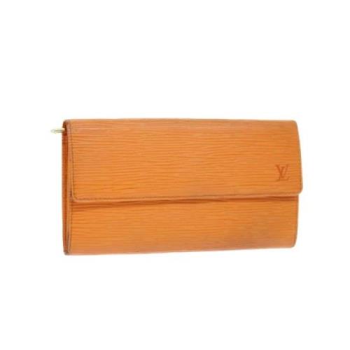Pre-owned Leather wallets Louis Vuitton Vintage , Orange , Unisex
