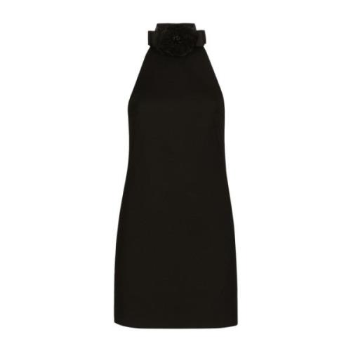 Mouwloze jurk met bloemenapplicatie Dolce & Gabbana , Black , Dames