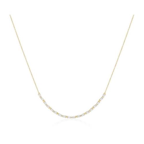 Ovale Ketting met Witte Zirkonia Sif Jakobs Jewellery , Yellow , Dames