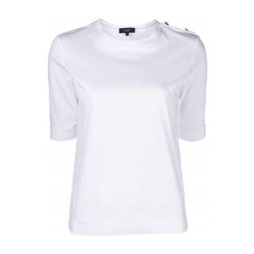 Stijlvol T-shirt met korte mouwen Fay , White , Dames
