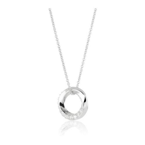 Rhodium-Plated Zilveren Ketting met Witte Zirkonia Sif Jakobs Jeweller...