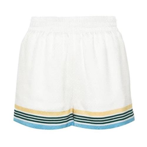 Stijlvolle bedrukte zijden shorts Casablanca , White , Dames