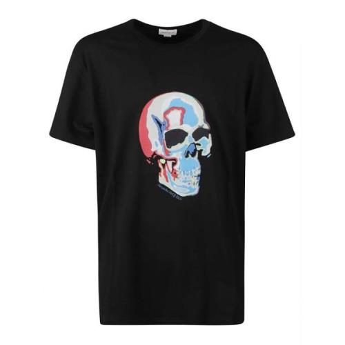 T-shirt met schedelprint Alexander McQueen , Black , Heren