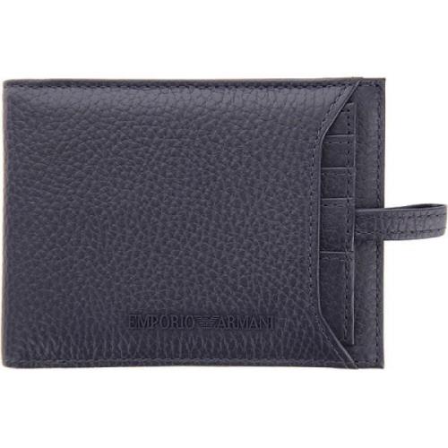 Blauw Marineblauw Bi-fold Portemonnee met Logo Emporio Armani , Blue ,...