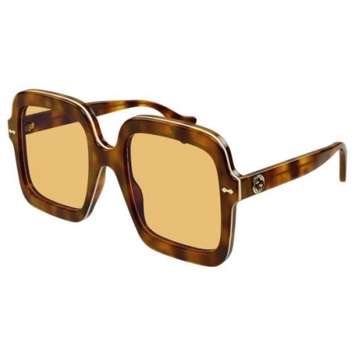 Light Havana/Yellow Sunglasses Gucci , Multicolor , Dames