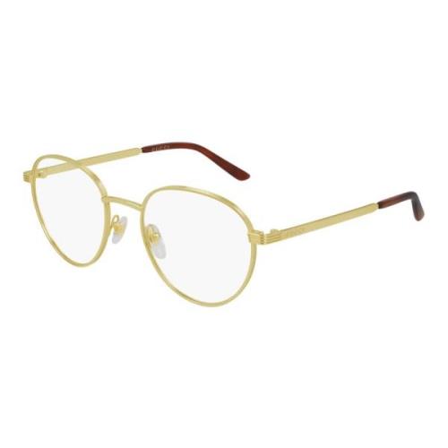 Gouden Zonnebril Montuur Gucci , Yellow , Unisex