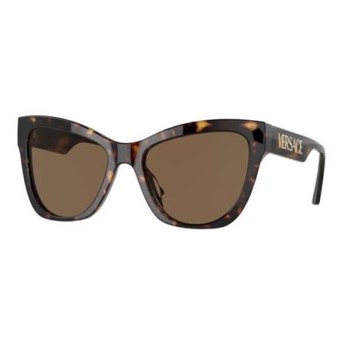 Donker Havana/Bruine Zonnebril Versace , Multicolor , Dames