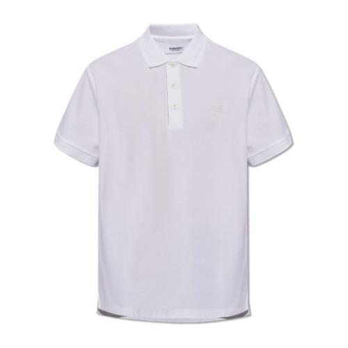 Polo shirt met logo Burberry , White , Heren