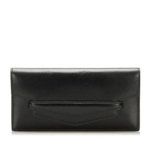 Pre-owned Leather clutches Hermès Vintage , Black , Dames