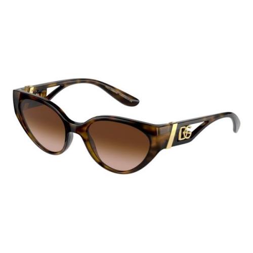 Monogram Zonnebril in Dark Havana/Bruin Verloop Dolce & Gabbana , Brow...